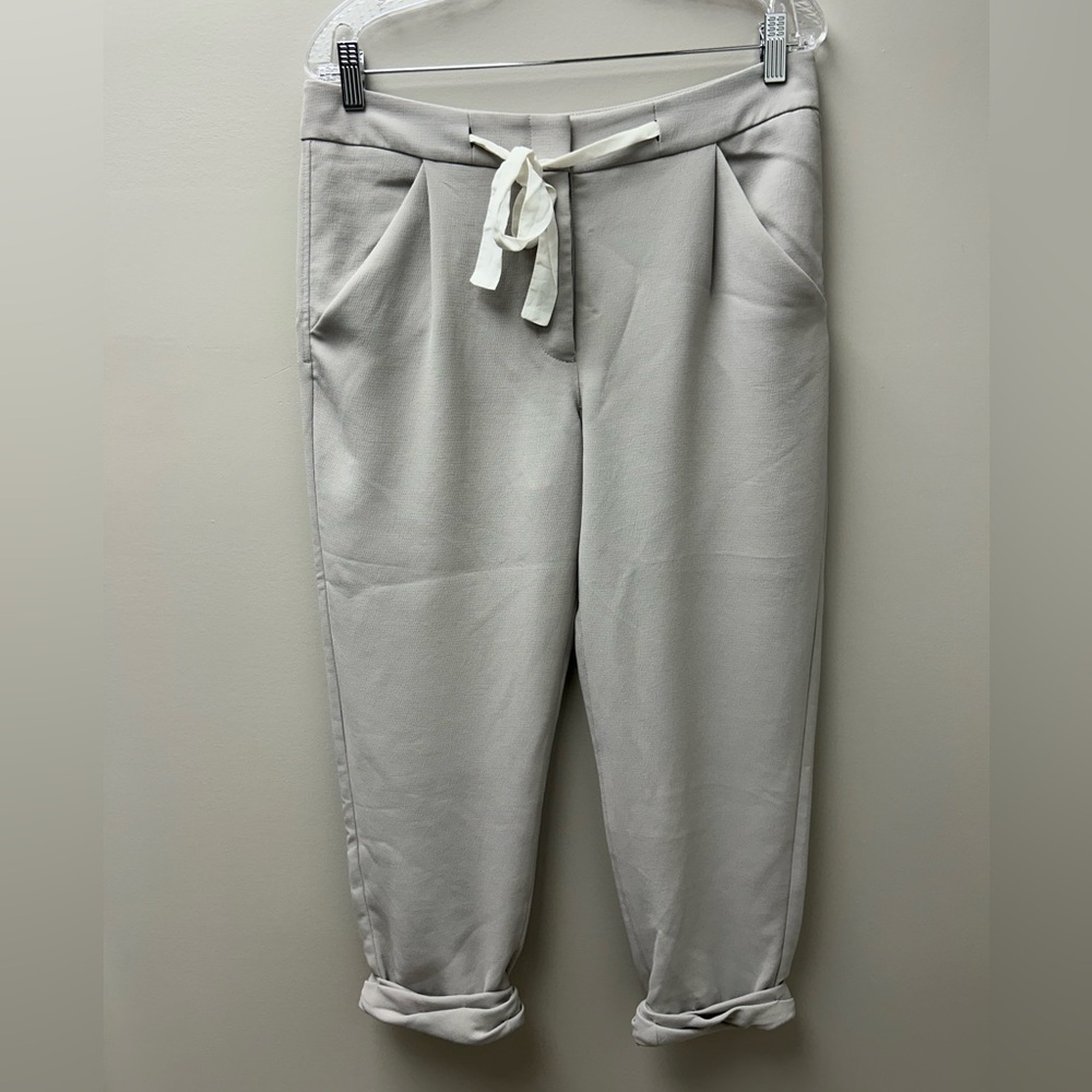 Wilfred Allant‎ Cropped Ribbon Waist Tie Crepe Pants